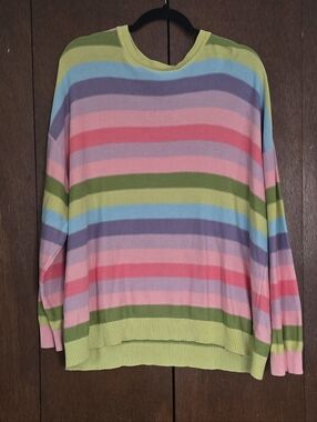 Torrid Bright Pastel Stripped Crewneck Sweater